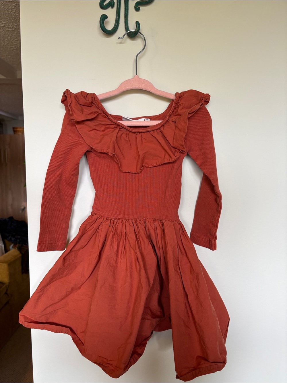 Molo Rust Ruffle Dress – Size 92/98 (2–3Y)
